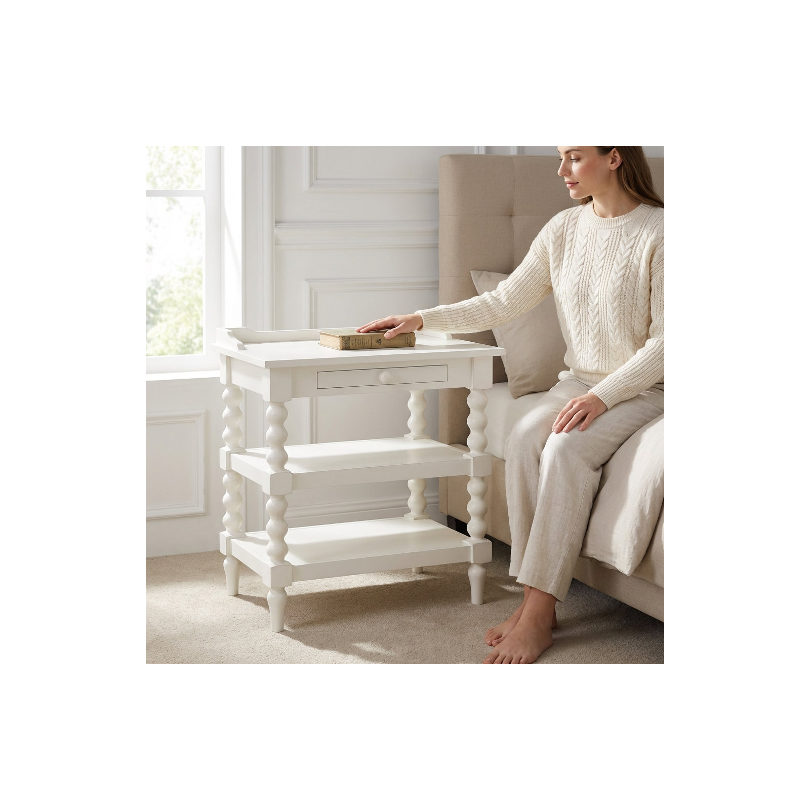 Rani Nightstand, Antique White