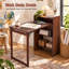 Bureau pliant en bambou pour petits espaces, bureau dissimulé avec étagère de rangement, bureau d'ordinateur pliable pour chambre ou bureau à domicile, table pliante de style milieu du siècle