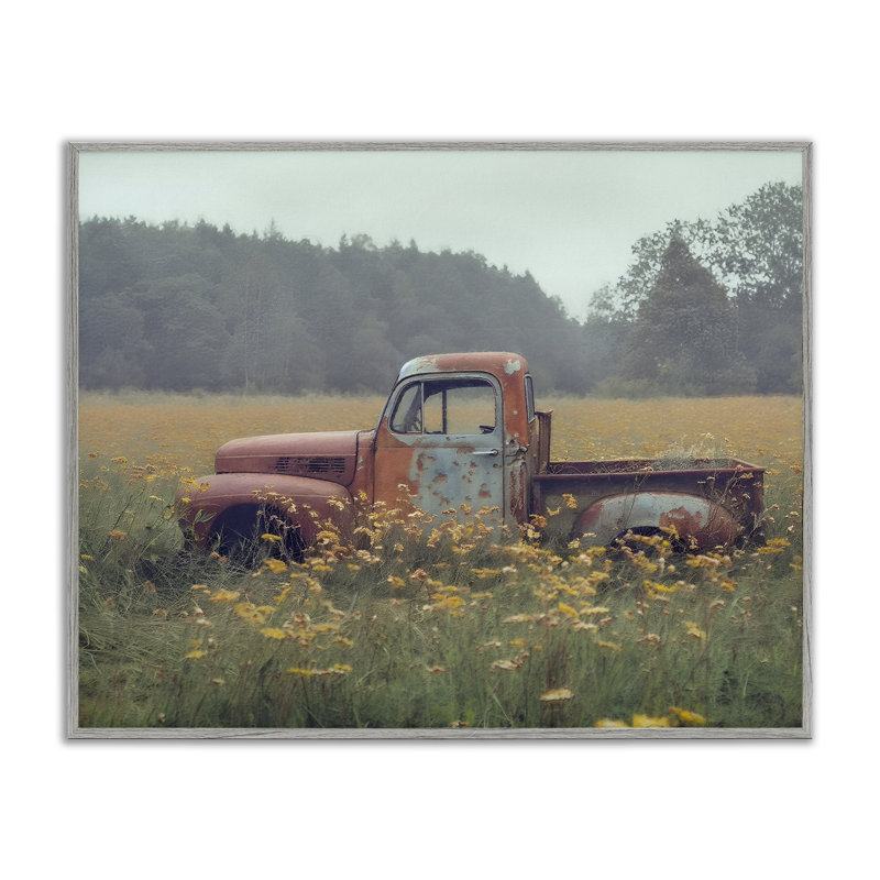«Rustic Pickup in Country Meadow», estampe numérique, design par Steve Hunziker, H 24 po x l 30 po