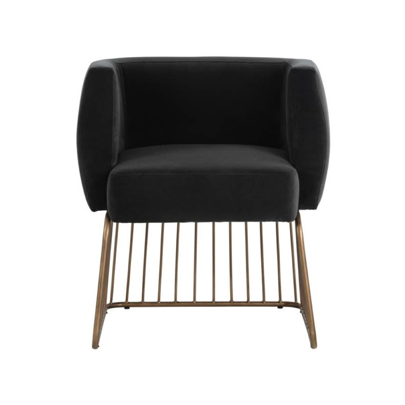 Fauteuil de salle à manger rembourré Dory, Gris