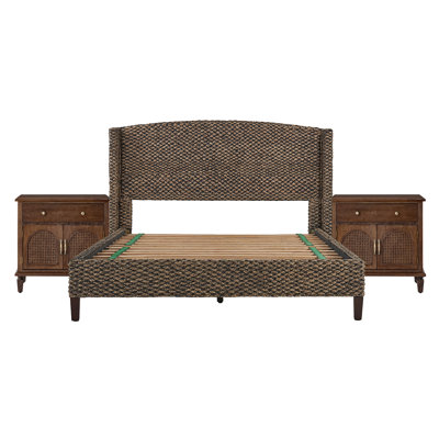 Dyals Boatwright Rattan Farmhouse 3-Piece Bedroom Set
