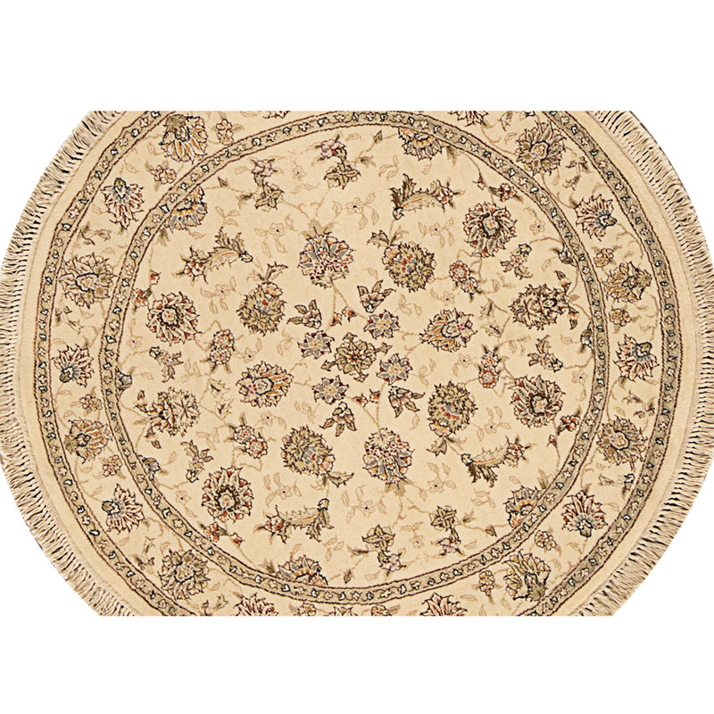 High-Quality Hand-Knotted Ivory Area Rug