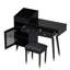 Meuble-lavabo moderne avec tiroirs, armoire et port de charge, ensemble de coiffeuse avec tabouret pour petits espaces, noir