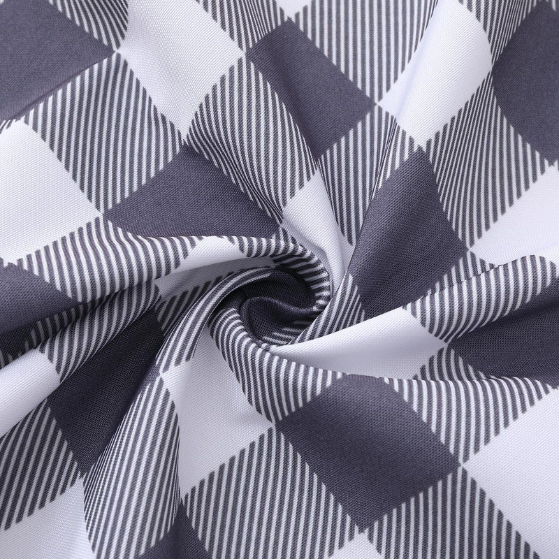 Plaid Tie-Up Cafe Curtain, 24" W x 28" L, Light Blue