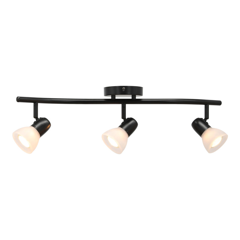 Xinbei Lighting Track Light, 3 Light Kitchen Track Lighting, Modern S-Shaped Ceiling Track Light Bar, Matte Black