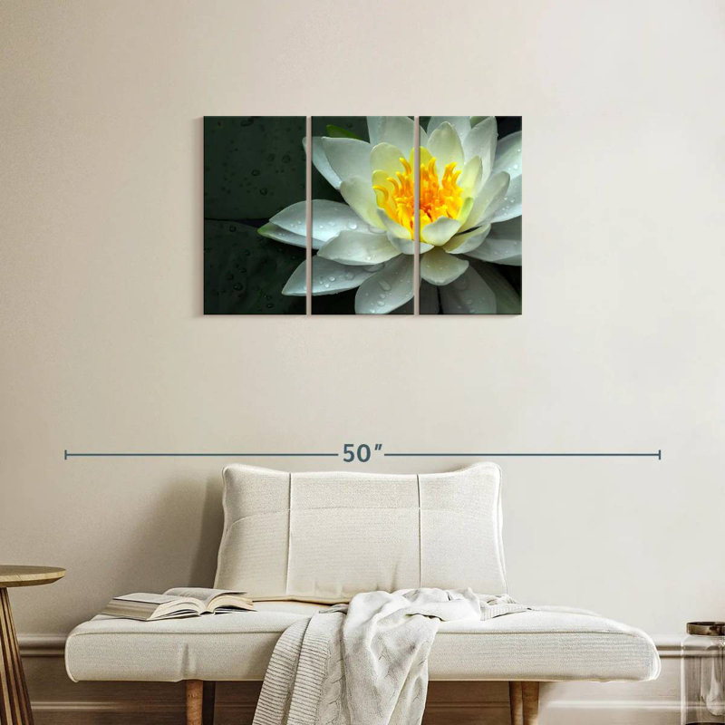 Harnek Dewy White Water Lily, 20" H x 33" W