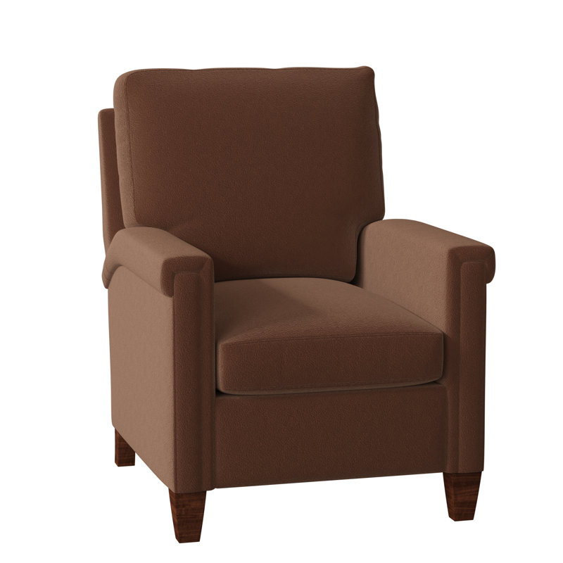 Kara 32" Wide Faux Leather Standard Recliner, Outsider Raven Genuine Leather, Mahogany, Power