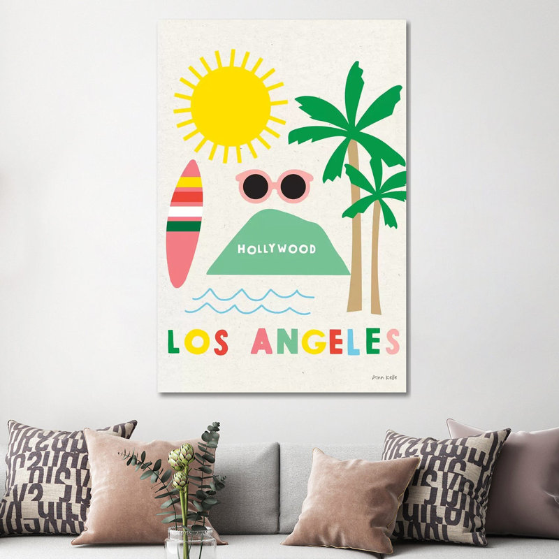 City Fun Los Angeles 1 Piece Wrapped Canvas Wall Art, 152.5 cm H x 101.5 cm W