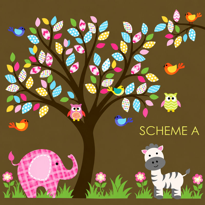 Non-Wall Damaging Wall Decal, Scheme A