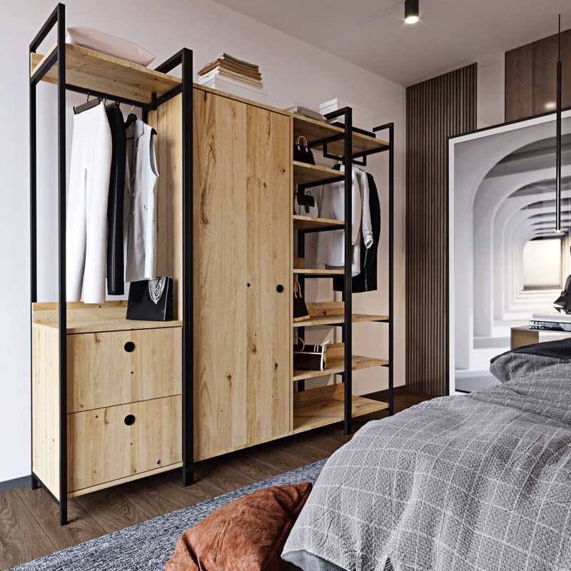 Kellett 2 Door Manufactured Wood Wardrobe