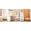 Lit mezzanine double avec 7 tiroirs, 2 tablettes et un bureau