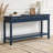 60'' Fir Veneer Entryway Table with Honeycomb-patterned Fronts,Modern Stylish Console Table-1554287323