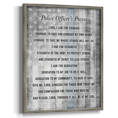Police Prayer Framed Print - Solid Wood