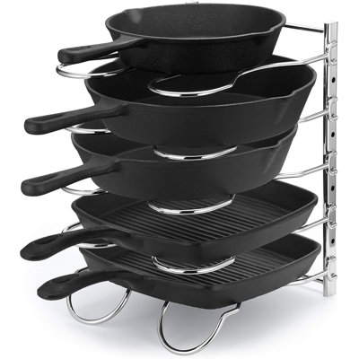 Adjustable Pot and Pan Organizer Rack, Chrome