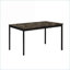 Bureau d'écriture 2pc Ensemble de chaises, plateau en faux marbre, structure en métal noir pour petits espaces | Noir | Métal