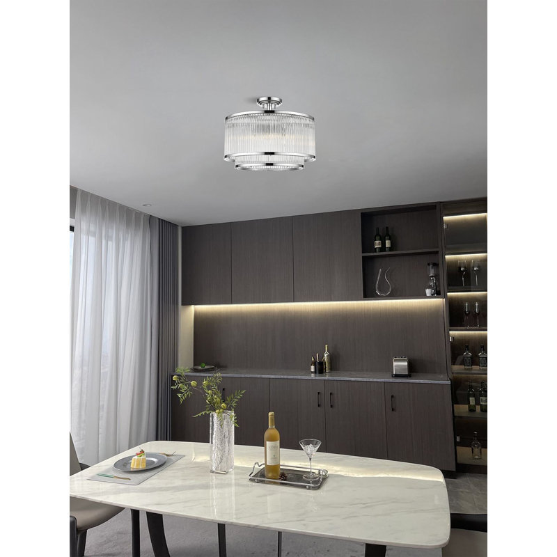 Indelicato Semi Flush Mount, Chrome