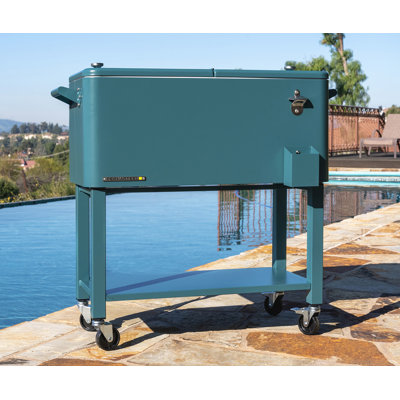 Glacière de patio à roulettes avec bassin amovible Permasteel