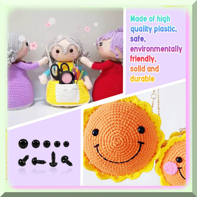 150pcs Assorted Plastic Safety Eyes with Washers