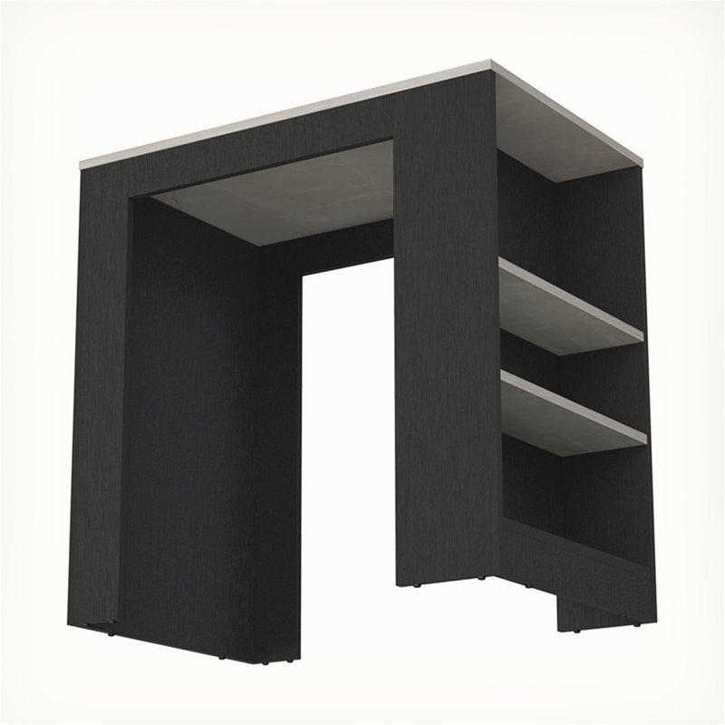 Versatile Compact Kitchen Island with Efficient Storage and Practical Design, Black
