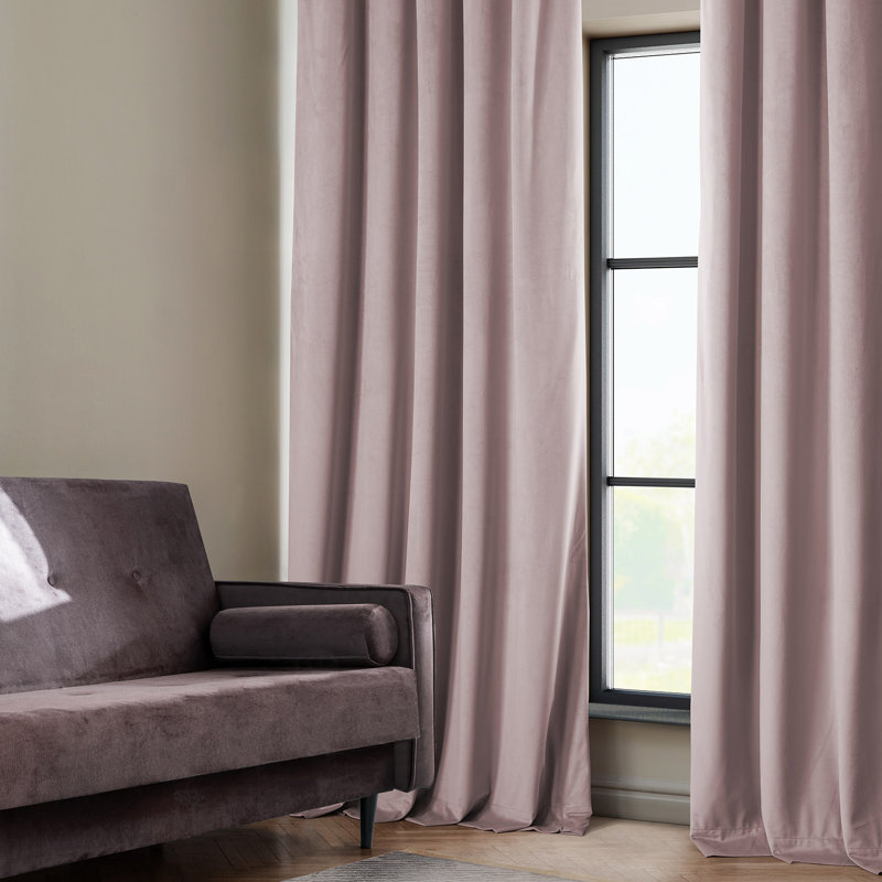 Matra Room Darkening Rod Pocket Single Curtain Panel, 50" W x 120" L, Mauve