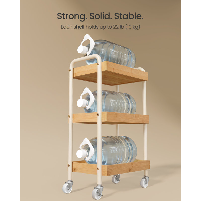 Metal Bar Cart, Beige, White