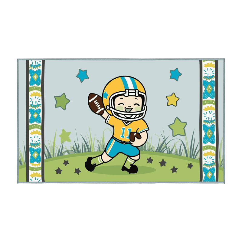 Tapis de football pour enfants Zoomie, Rectangle 6 pi x 9 pi