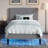 Twin Size Bed Frame Set Of 2 LED Lights Headboard With Charging Station And USB Port Twin Platform Bed Wood Slats Support No Box Spring Needed-334389159