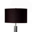 Lampe de table haute 30 po en métal et polyrésine avec finition espresso foncé, abat-jour en tissu