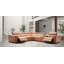Canapé modulaire inclinable réversible en cuir véritable de 138 po Graddy-323713178