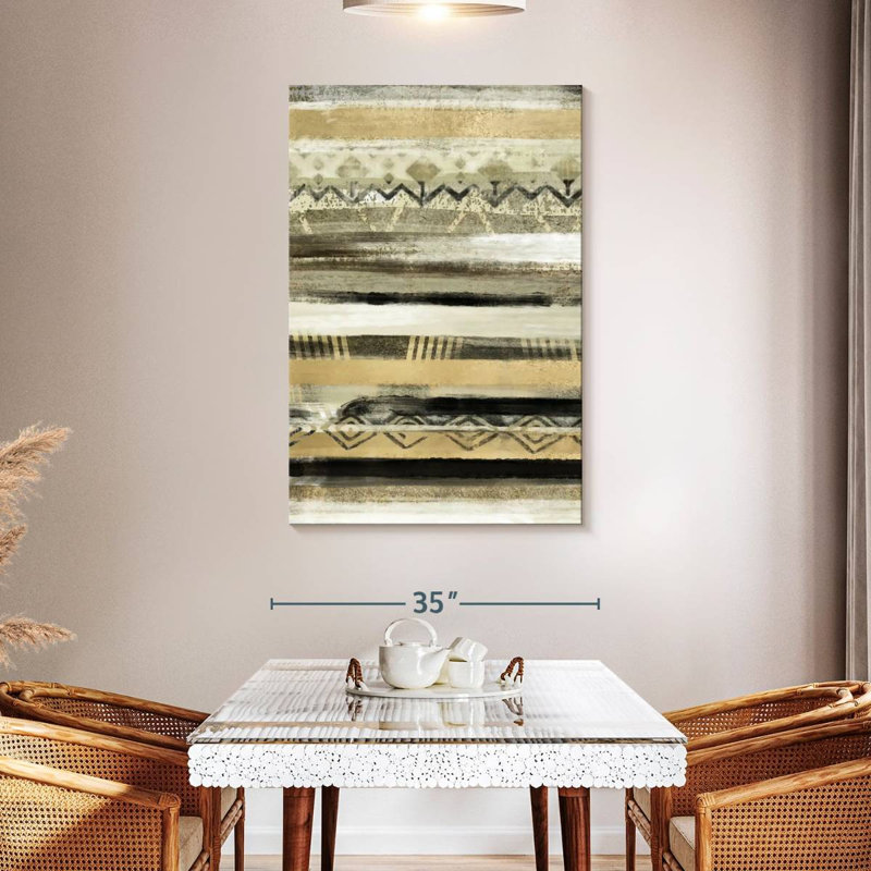 Abstrait africain sur toile, H 48 po x l 32 po x P 1,25 po