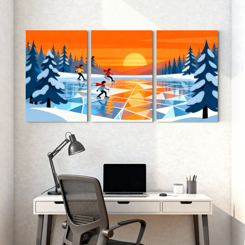 Winter forest Winter Sunset, H 24 po x l 48 po