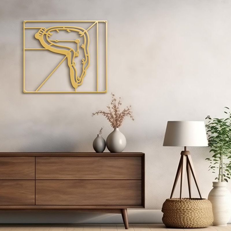 Décoration murale en métal, Or, H 30 po x l 30 po x P 0,05 po