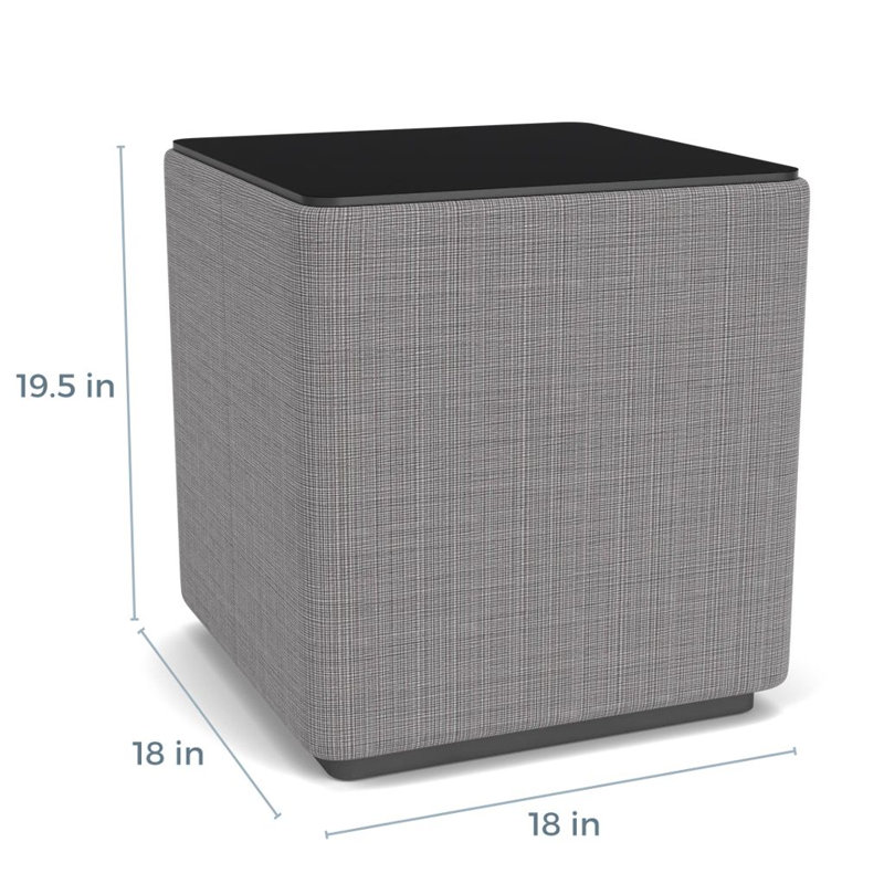 Table de salon avec plateau en stratifié Darsey, 20", Nuit noire, Gris anthracite; gris chambray