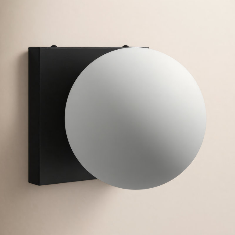Isabeth Dimmable Bath Sconce, 6" H x 6" W x 6" D, Black, 1 Light