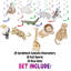 10 Pcs Jungle Animals Doodle Theme Streamers