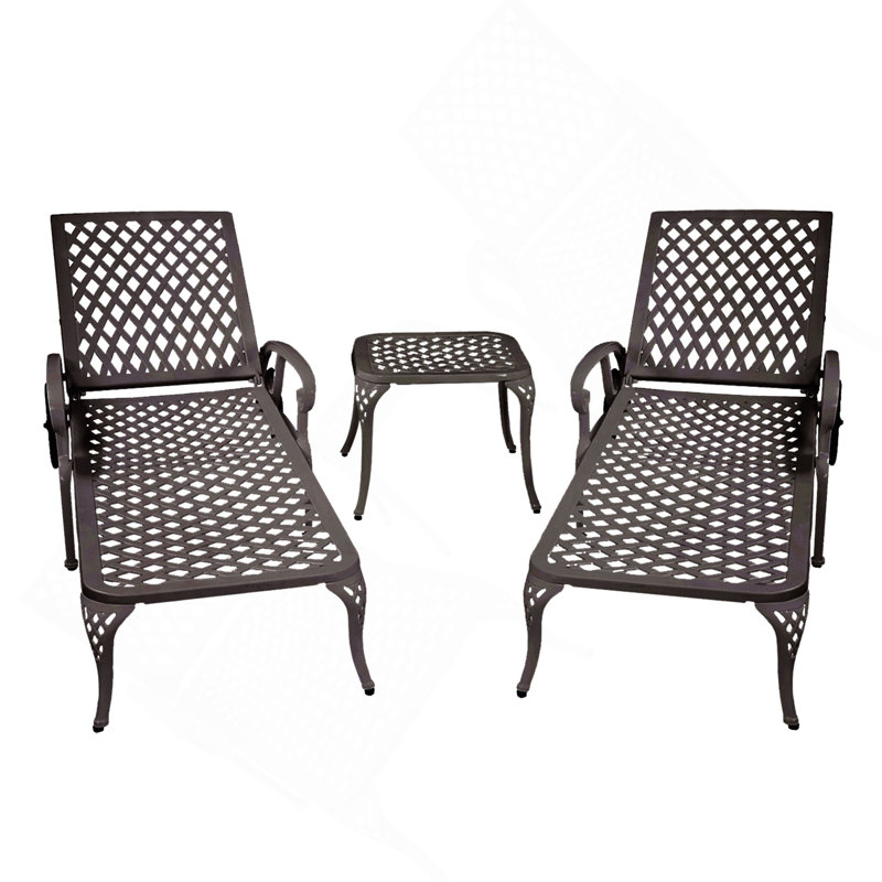 Chaise longue en aluminium coulé 1Pcs, Noir