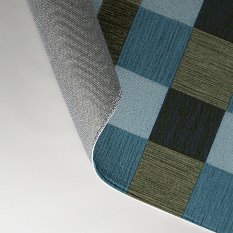 Tapis d'intérieur et d'extérieur à carreaux gris, Rectangulaire 3 pi x 5 pi