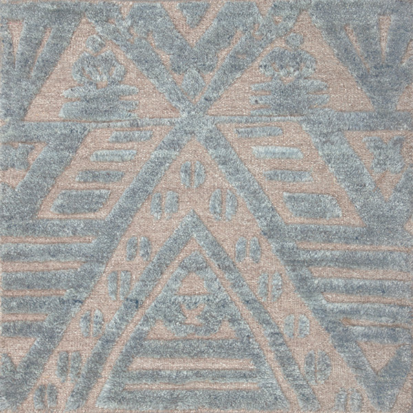 Bariloche Wool Geometric Area Rug in Blue, Runner 3' x 7'