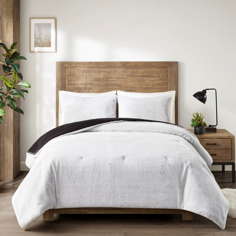 Faux Fur Comforter - , Full/Queen Nesting Serenity