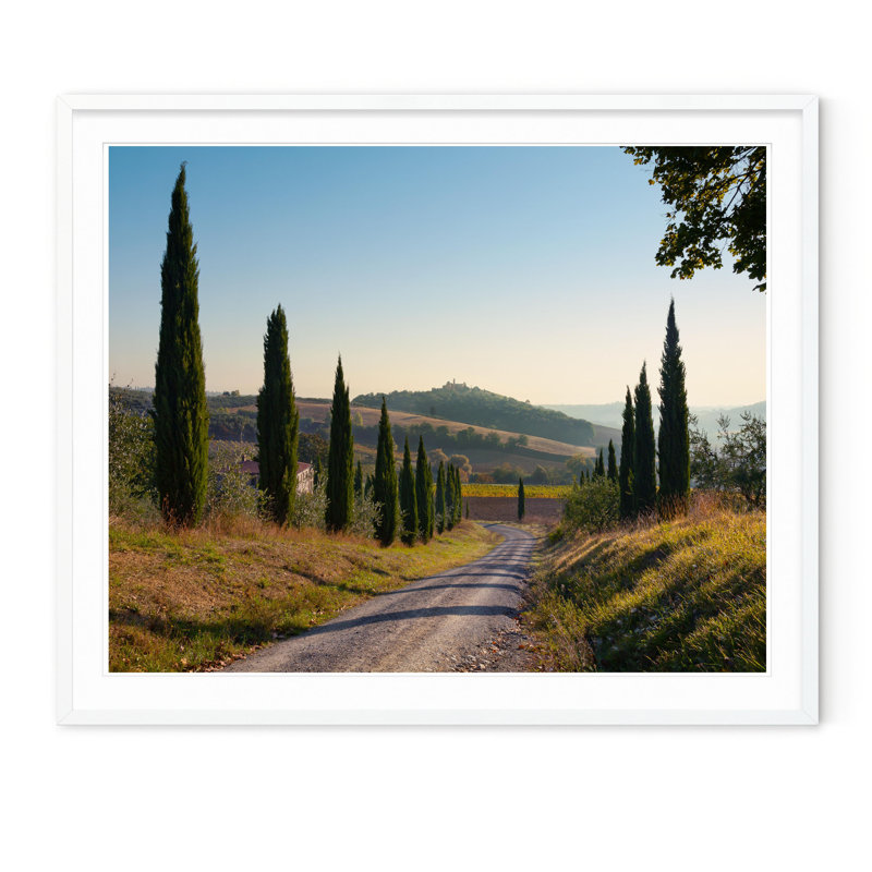 Lost In Tuscany - Picture Frame Photograph on Paper , 36" H x 43" W, White Framed