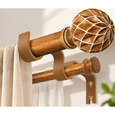 Wood Double Curtain Rod