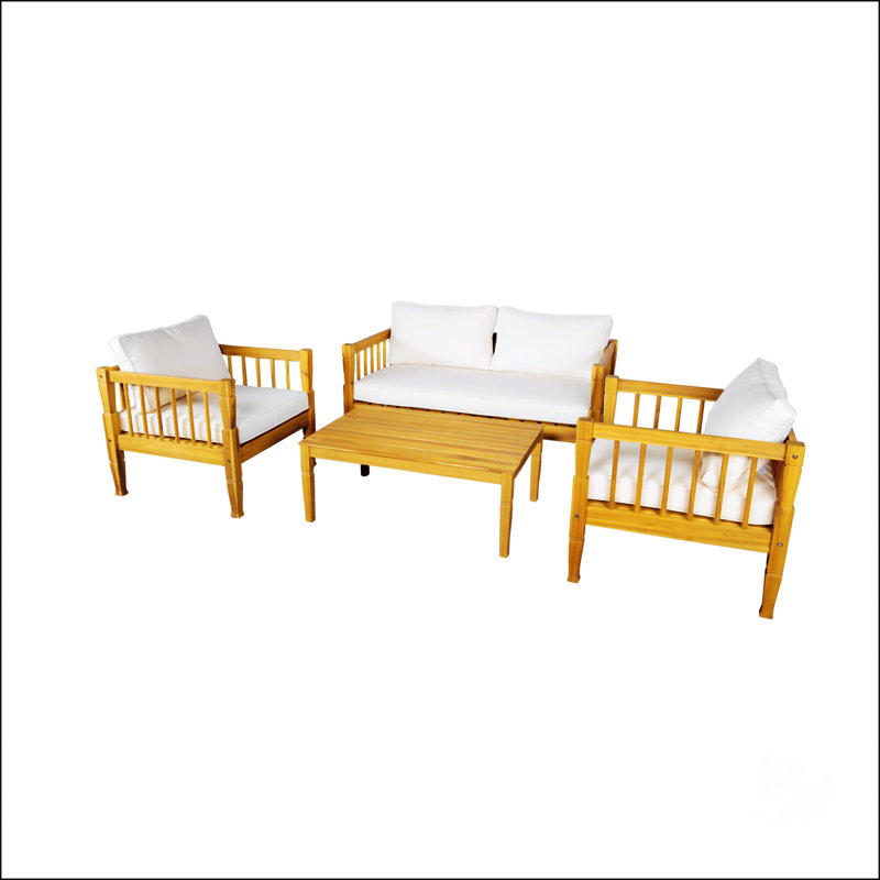 Ensemble de meubles de patio 4 pièces, Teck
