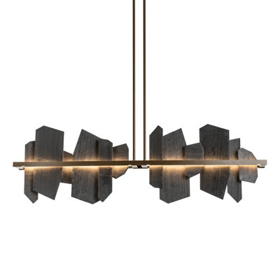 Luminaire suspendu linéaire à 1 lumière pour îlot de cuisine avec détails ardoise Ardesia