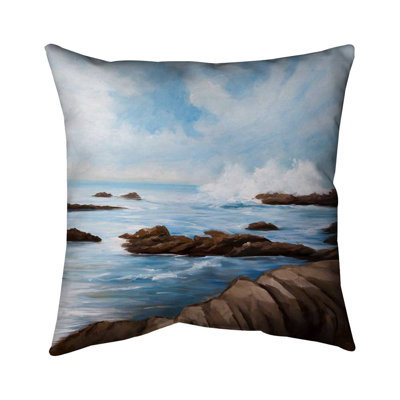 Vitoria Seaside Wave - Double Sided Print Indoor Pillow - 18X18 -  East Urban Home, 08B94B2157CF4709999BBDC8564E9FC6