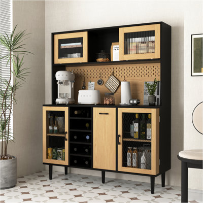 Buffet avec prise de courant, armoire à café avec support à vin