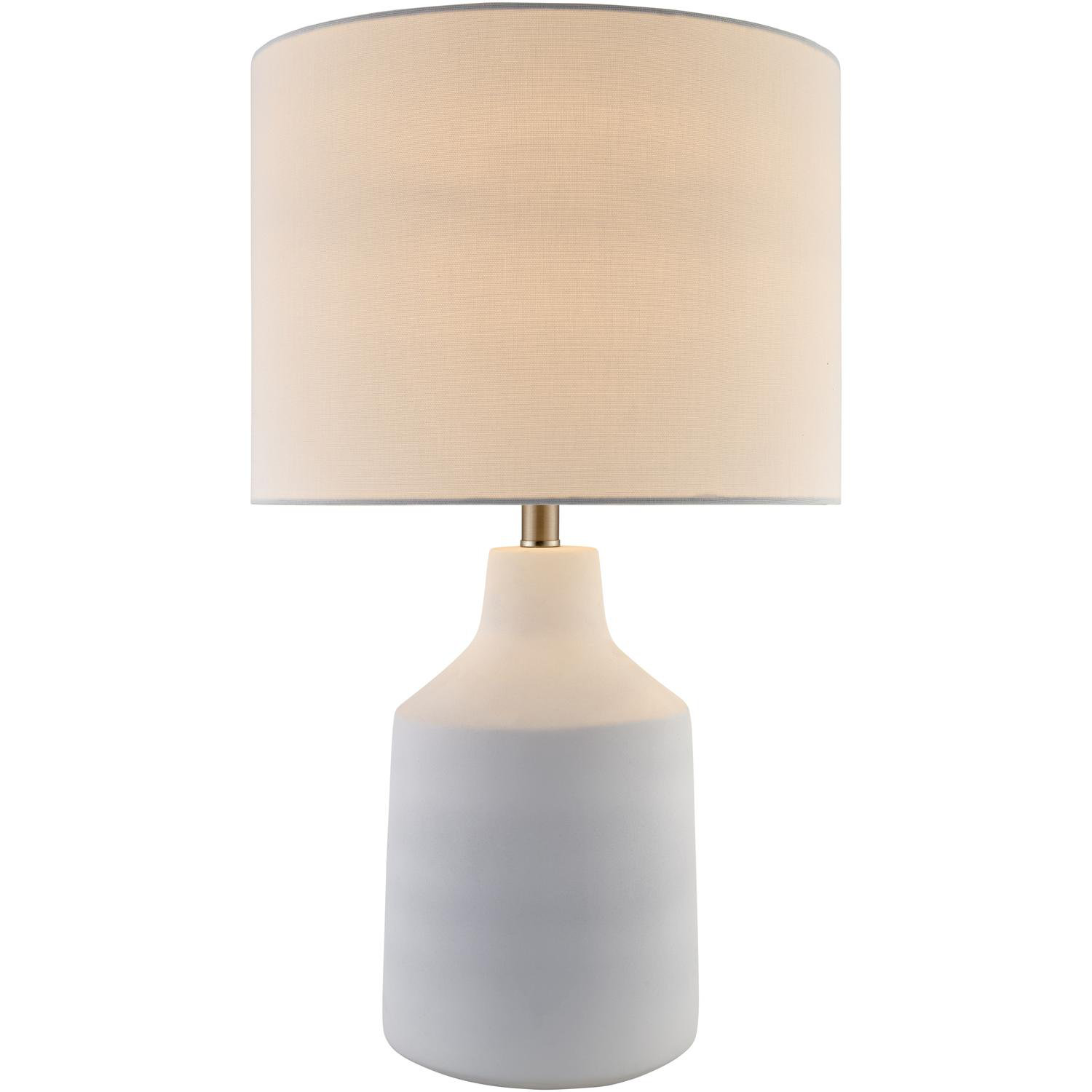 Lockwood Concrete Table Lamp with Linen Shade, White, White