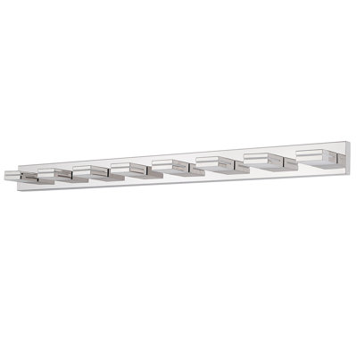 Chrome 8-Light Dimmable LED Vanity Light with 360° Rotatable Lamp Heads for Bathroom, Vanity, Mirror, and Living Room