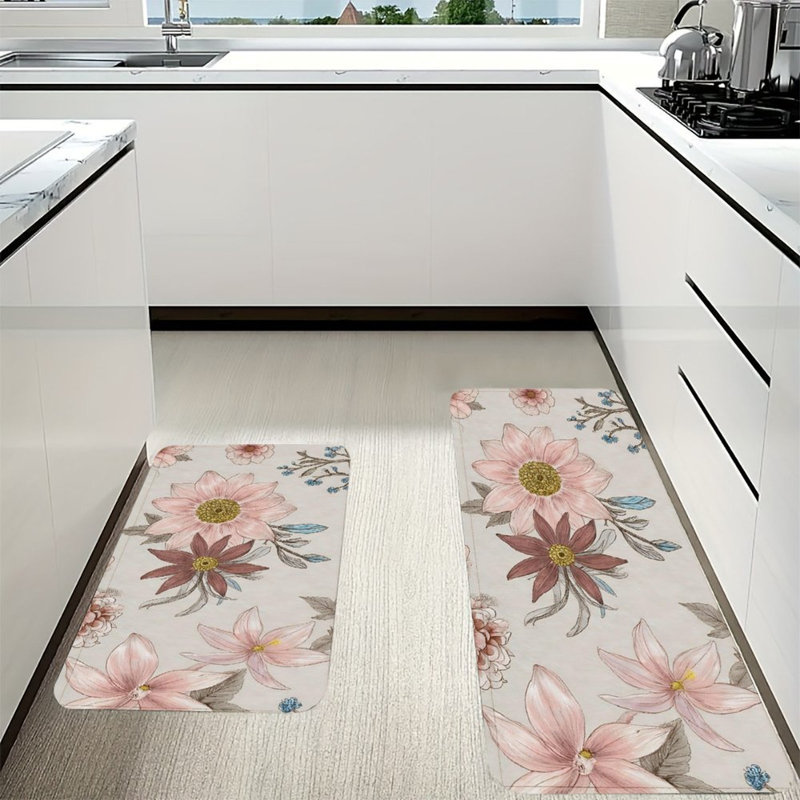Tapis de cuisine antidérapant gris doux doux