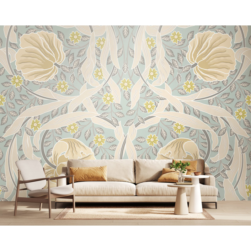 ClassicLiving Flower Circle Matte Roll, 300cm L x 240cm W, Duck Egg/Linen Matt