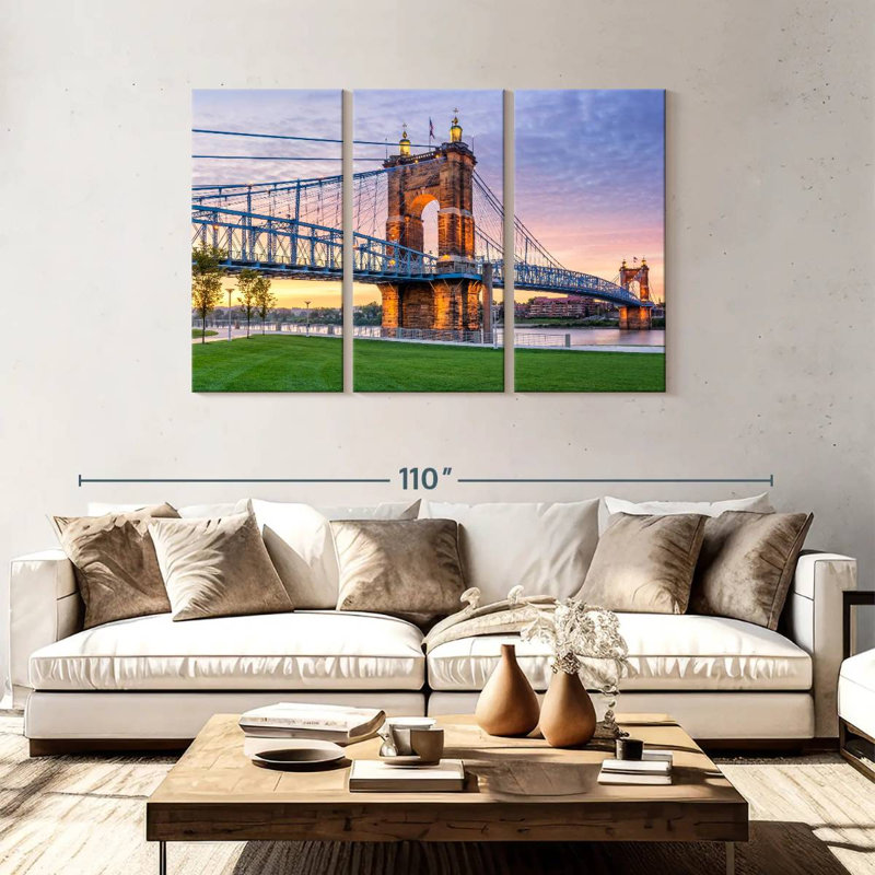 Pont suspendu Roeble Cincinnati, H 48 po x l 74 po